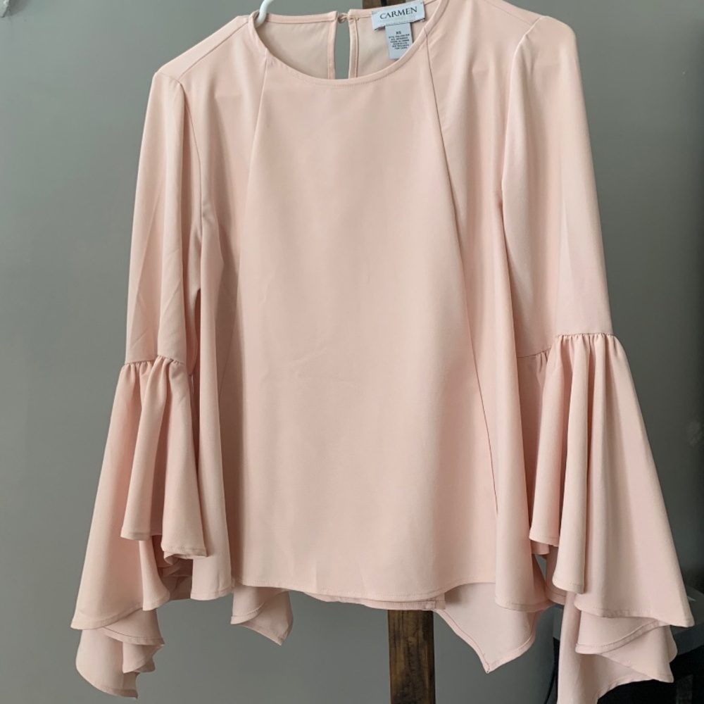 Carmen blush pink blouse